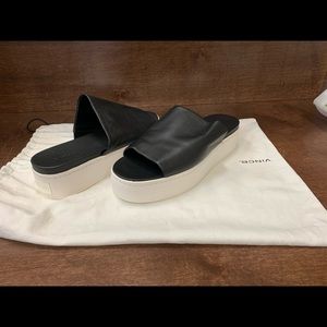 Vince Platform Black and white sandals